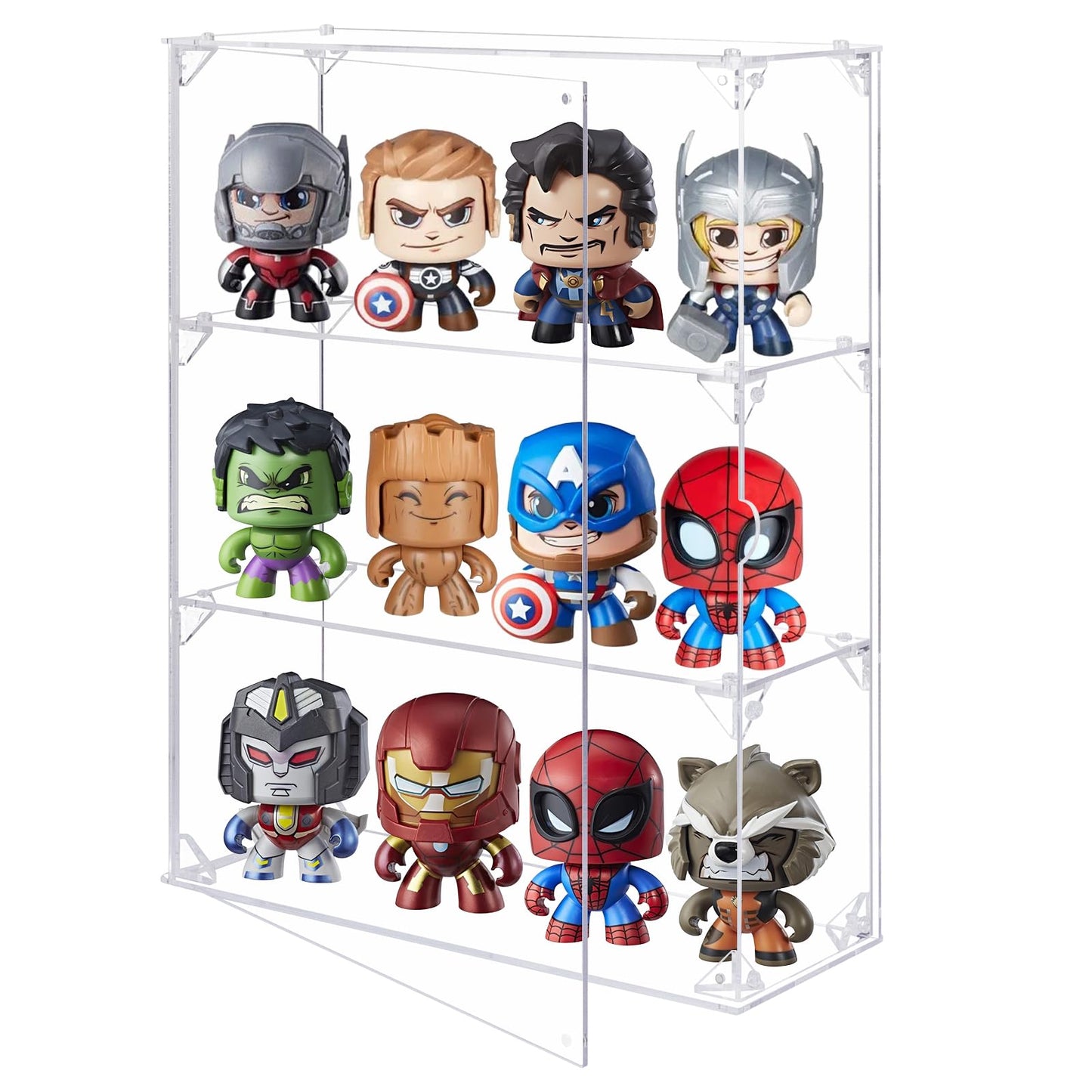 Dezzer 3 Tier Acrylic Display Case with Magnetic Door for Collectibles