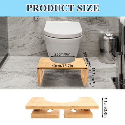 LOPYXBR Bamboo Toilet Stool Squat Adult, 15.7 x 7.9 x 7.3 inch/ 40 x 20x 18.5 cm Poop Stool for Adults, Foldable Bamboo Toilet Step
