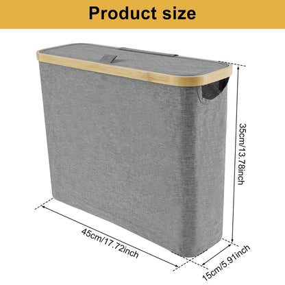 Sutowe Toilet Paper Storage with Side Window Large Toilet Paper Basket Holds up to 12 Roll Paper 45x35x15cm Bathroom Organizer Bin with Lid