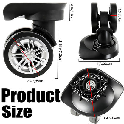 cddcwz 1 Pair Universal Suitcase Caster Mute Double Row Wheels