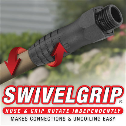 Flexzilla Colors Garden Hose with SwivelGrip, 5/8 in. x 50 ft., Drinking Water Safe, Brown Mulch - HFZC550BRS