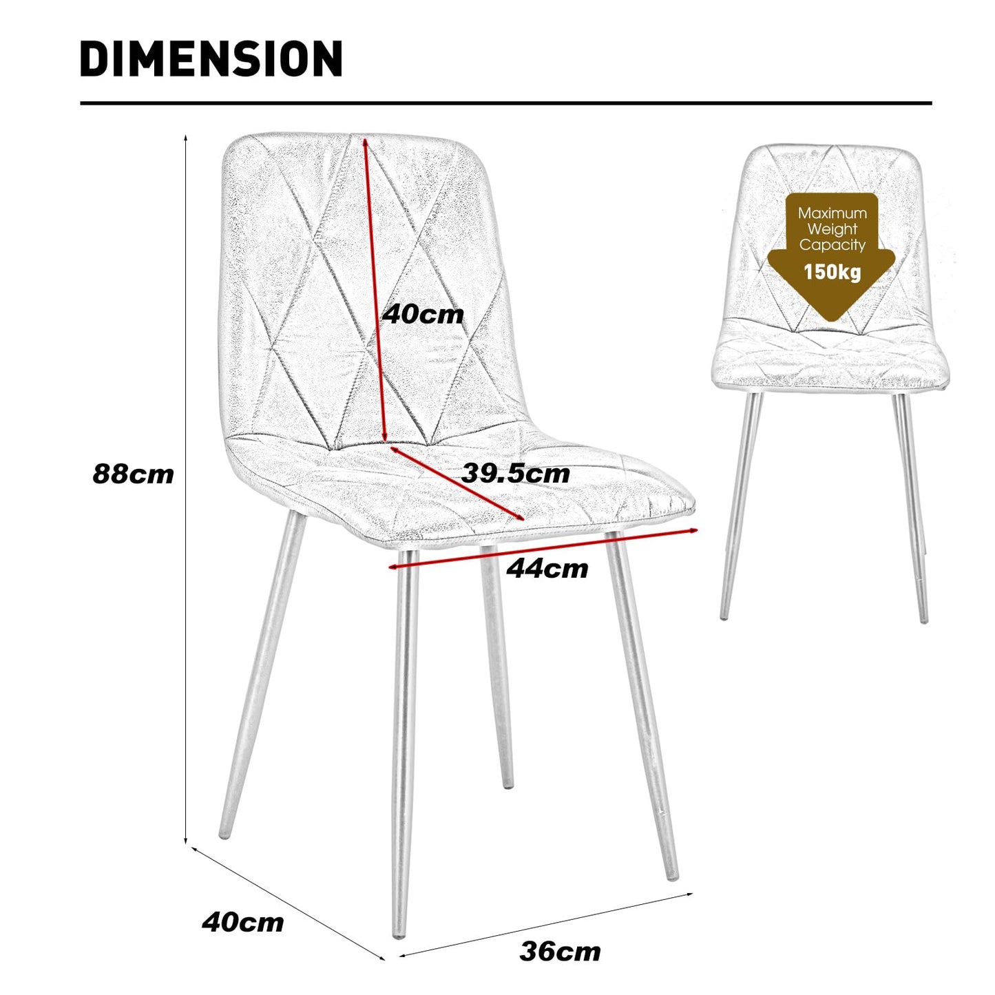 Set of 6 Dining Chairs for Dining Room, Fabric Kitchen Chairs Set, Beige