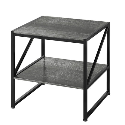MUTUN 50cm Square End Table, 20 Inch Side Table for Living Room, Bedside Table for Bedroom, Nightstand, Small Table Grey Oak