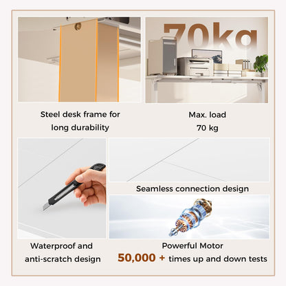 Klicelor Height Adjustable Electric Desk, 2 Memory Buttons, 140x80cm
