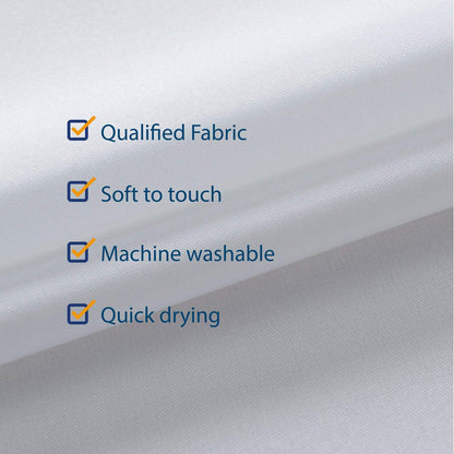 N&Y HOME Extra Wide Extra Long Fabric Shower Curtain Liner 108 x 84 inch, Hotel Quality, Washable, White Spa Bathroom Curtains with Grommets, 108x84