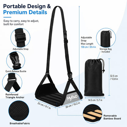 Myfivo Foot Hammock for Flight, Adjustable Travel Foot Rest for Airplanes