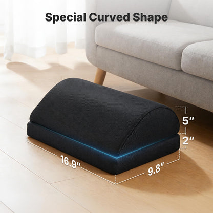HUANUO Ergonomic Footrest Under Desk, Soft Foot Stool with Memory Foam, 2 Adjustable Height Footrest for Office Chair & Gaming Chair