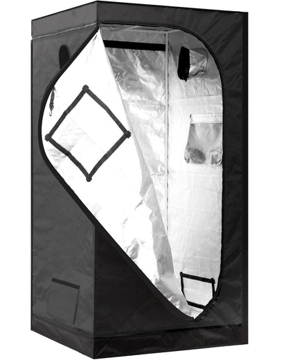 iPower Mylar Hydroponic Water-Resistant Grow Tent with Observation Window and Removable Floor Tray, Tool Bag for Indoor Plant Seedling, Propagation,