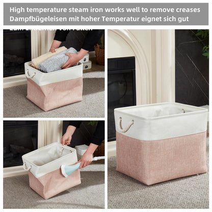 Mangata Fabric Storage Baskets, 33x33x33cm Cube Storage Unit Boxes Storage Boxes for Organizing Clothes Shelf Nursery Home Closet