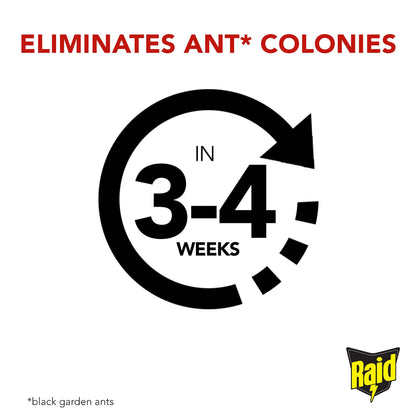 Raid Ant Bait Station, Long Lasting Ant Killer for Indoor and Outdoor Use, Destroys Nests, Pack of 12