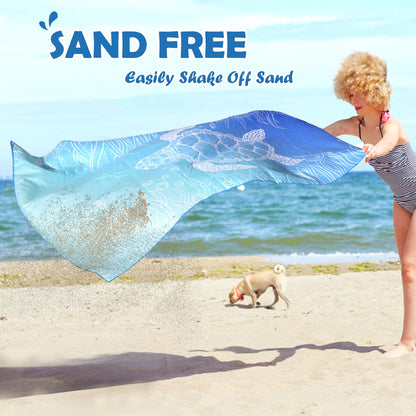 Anavasi 2 Pack Microfibre Beach Towels for Adults, 180 x 90 cm with Net Bag