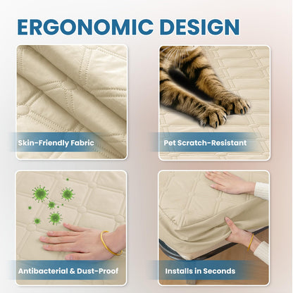 Ystyle Fitted Sheet 160 x 200 cm, Microfibre, Fitted Sheet - Mattress Height up to 30 cm, Khaki