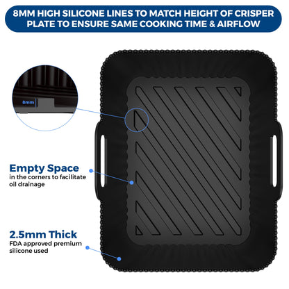 Premium Ninja AF400UK Accessories | 10 PCS Ninja AF400UK Accessories | 2.5mm Liner Thickness & 8mm high Silicone Lines on Base | Specially Designed