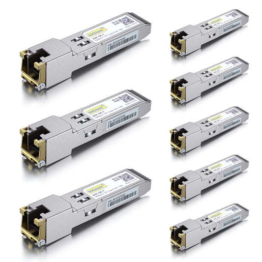[8 Pack] 1G SFP to RJ45 Mini-Gbic Module 100m, 1000Base-T Copper Transceiver Compatible for Cisco GLC-T/SFP-GE-T, Meraki, Ubiquiti UniFi UF-RJ45-1G,