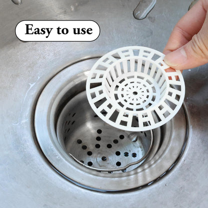 2 Pcs Plastic Sink Strainer, White Drain Hair Catcher Hair Plug Hole Plastic Lightweight Sink Filter Hair Trap Catch Waste Filter Plug Drain Filter