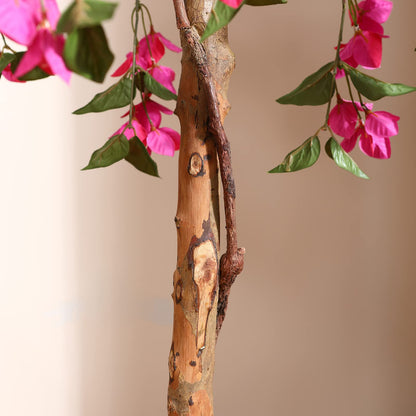 Fopamtri Artificial Plants Bougainvillea Tree 120 cm Artificial Blossom Tree, Fake Plants in Pot Large Pink Artificial Tree with Flowers for Home