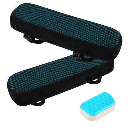 JoyPlus Chair Armrest Pads, 2 PCS Office and Gaming Chair Armrest Covers, Memory Foam Soft Elbow Pillow with Gel Cooling Pad for Elbows and Forearms