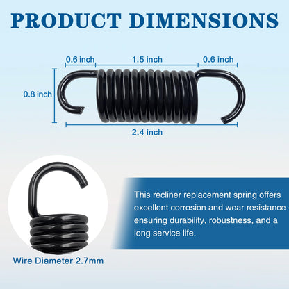 Dlfeue 10 Pcs 2-1/2 Inch Electric Recliner Mechanism Tension Spring
