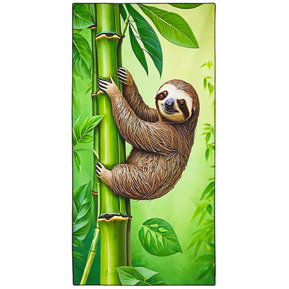Violetpos Bamboo Climbing Sloth Beach Towel, Extra Large 180x90 cm 250GSM Microfibre, Sand Free Quick Dry