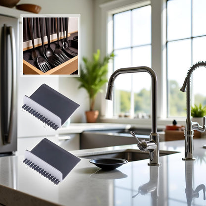 2Pcs Black Kitchen Sink Squeegee Cleaner Countertop Brush Wiper Vegetable Cleaning Brush Wiper Home Kitchen Tool Accessories Household Squeegees