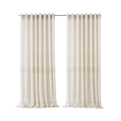 Elrene Home Fashions Carmen Sheer Extra-Wide Weatherproof Indoor/Outdoor Grommet Top Curtain Panel with Coordinating Tieback for Porch, Pergola,