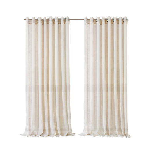 Elrene Home Fashions Carmen Sheer Extra-Wide Weatherproof Indoor/Outdoor Grommet Top Curtain Panel with Coordinating Tieback for Porch, Pergola,
