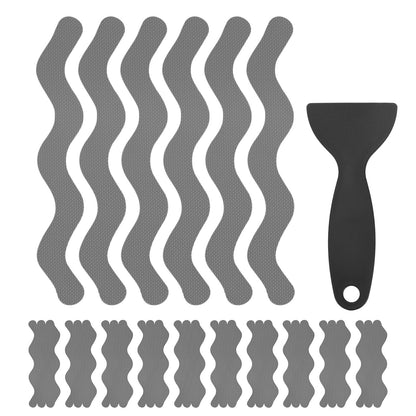M METERXITY 36 PCS Anti Slip Shower Stickers Gray S Bathtub Non-Slip Stickers Safety Bathtub Strips Adhesive Decals with Scraper for