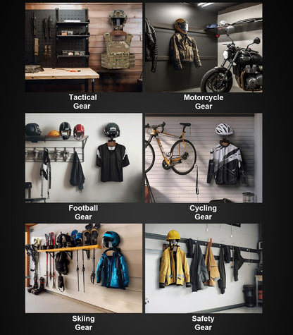 OneTigris Motorcycle Helmet Stand Wall Mount – Heavy-Duty Helmet & Jacket Hanger, Wall-Mounted Stand for Motorbike Gear & Tactical Equipment