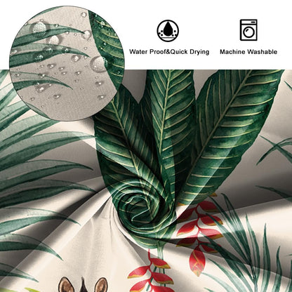 SDOTPMT 90x183cm Flamingo Shower Curtain Tropical Palm Tree Green Leaves Banana Leaf Horse Bath Curtain Summer Theme Bathtub Curtain Fabric Polyester