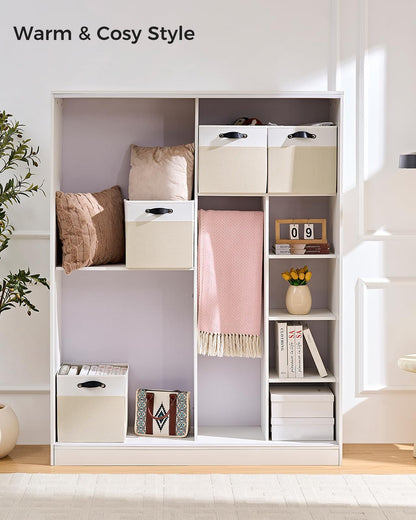 FABINADO Storage Cube | 260g/㎡ Ultra-Fine Linen Cubby Box for Shelf, Bookshelf, Closet, Wardrobe | 30cm Square Drawer Insert Basket | 6 Pack