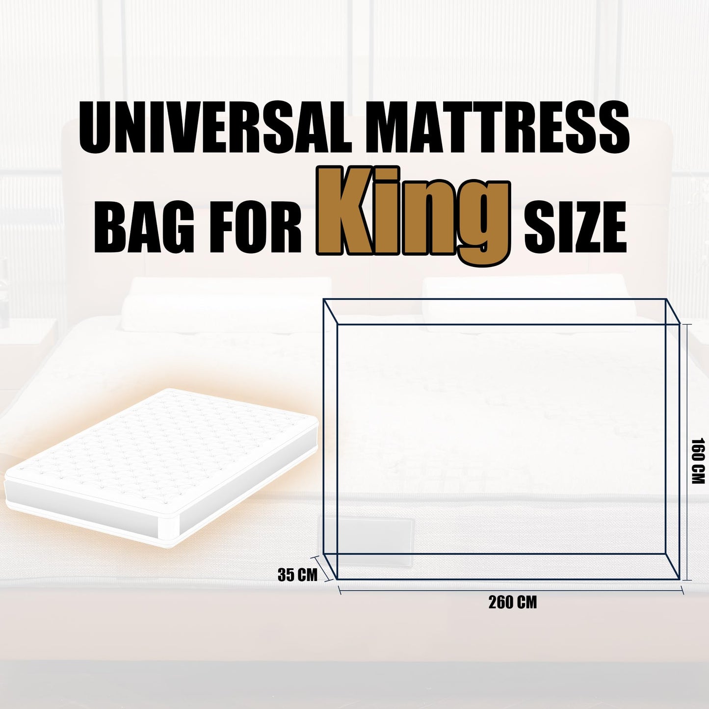 King Mattress Cover for Moving Heavy Duty Mattress Bags for Storage 5Mil