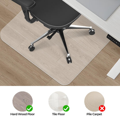 Office Chair Mat for Hard Wood Floors 90x120cm Heavy Duty Floor Protector Computer Desk Chair Mats for Rolling Chairs, Easy Clean