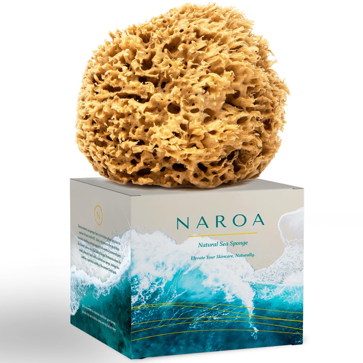 NAROA Natural Soft Honeycomb Sea Sponges for Shower in Gift Box (X Large) Gentle Sea Loofah for Healthy Skin | Smooth Body Puff Relaxing Bathing