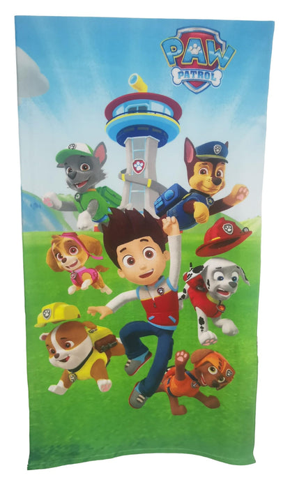 Theonoi Children's Hand Towel, Sauna Towel, Beach Towel, Shower Towel, Bath Towel, 70 x 140 cm, Microfibre Gift for Boys (Paw Green)