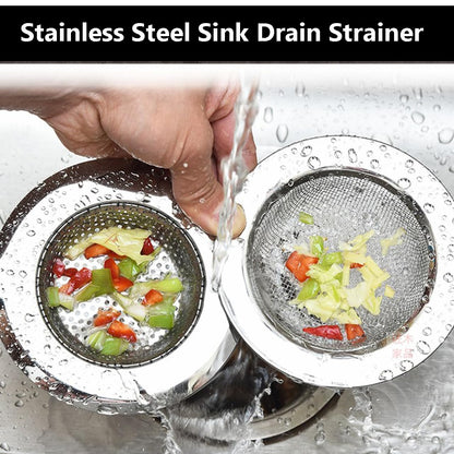 2 Pack Tomario Stainless Steel Kitchen Sink Strainer, Standard Sink Drain Protector Hair Catcher for Kitchen Bathroom Shower Kitchen Dishwasher Safe