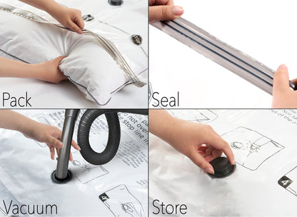 SpaceAid 20 Pack Vacuum Storage Bags, Space Saver Sealer Compression Bags for Comforters, Blankets, Pillows, Bedding, Clothes