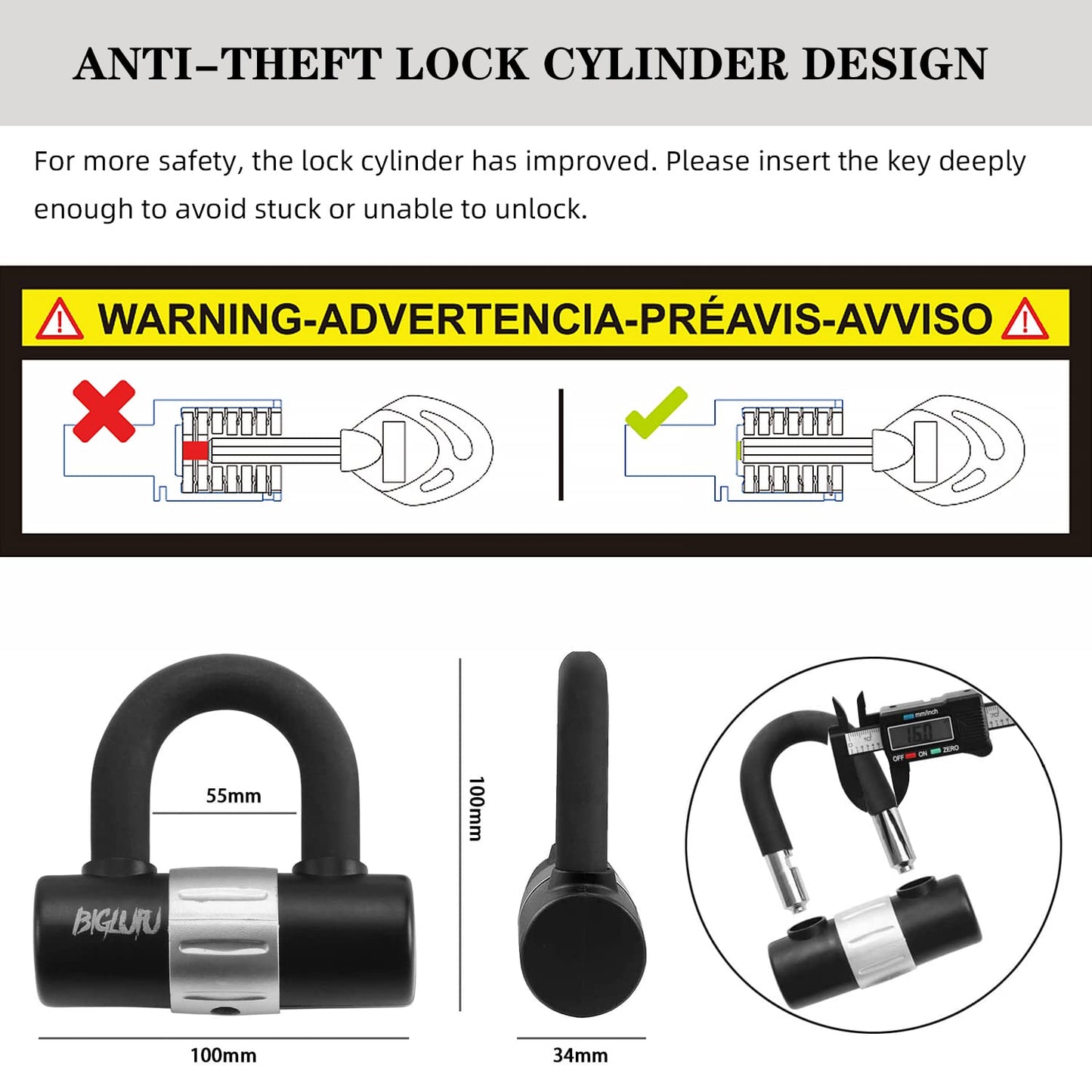 BIGLUFU Bike Chain Lock, 120/150cm Long Heavy Duty Motorcycle Lock, 10/12/15mm Thick Cycling Chain Lock High Security Chain Locks for Bicycle,