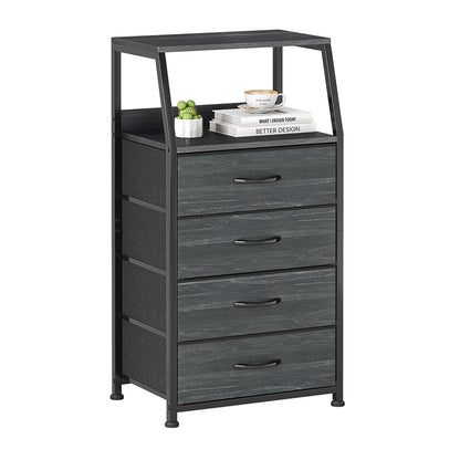 CAIYUN Chest of Drawers Bedroom with 4 Drawers, Small Fabric Dresser with Shelf, Fabric Dresser for Entryway Hallway Living Room