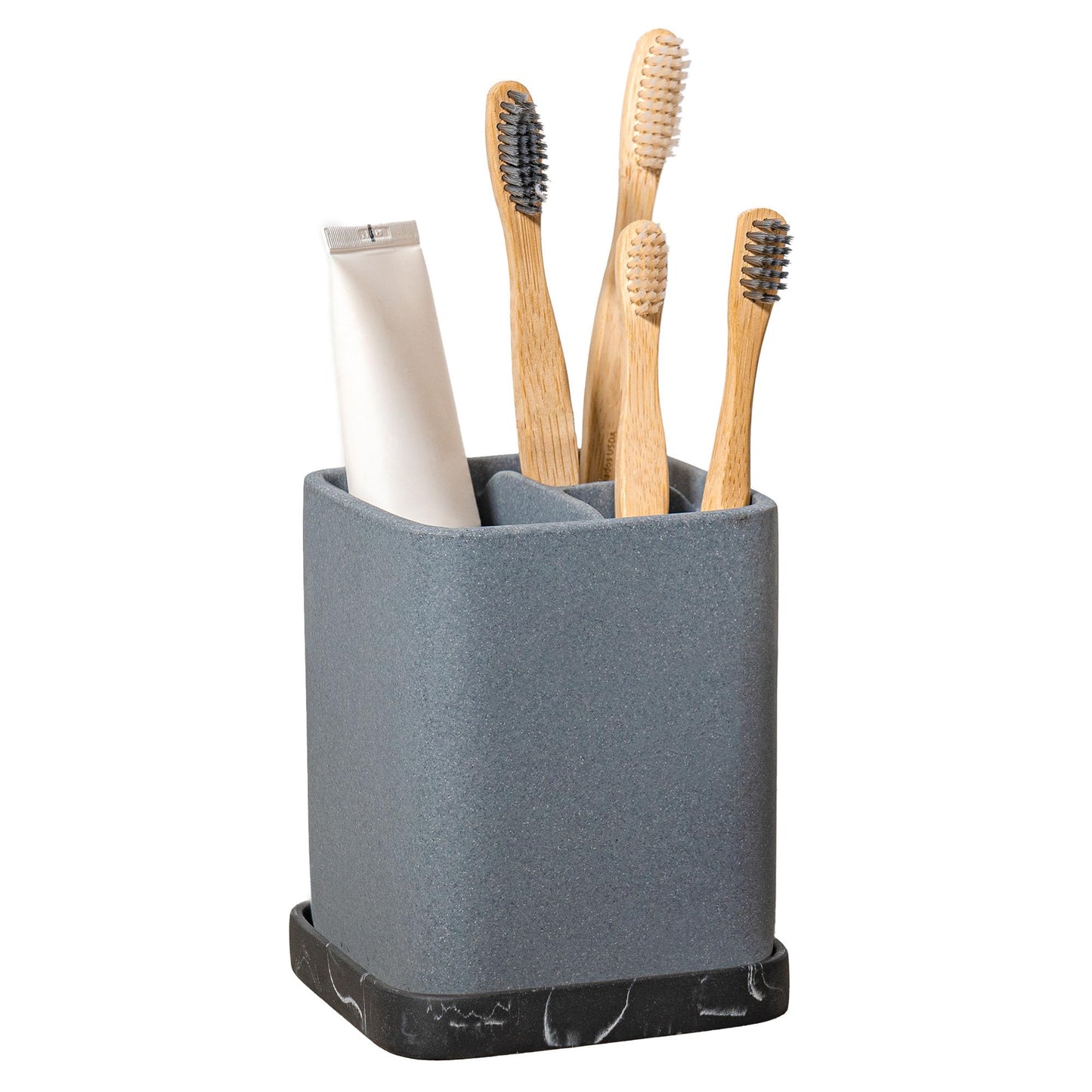 ZCCZ Toothbrush Holder, Durable Countertop Resin Electric Toothbrush Toothpaste Makeup Brush Razor Holder Stand Bathroom Organizer with Detachable