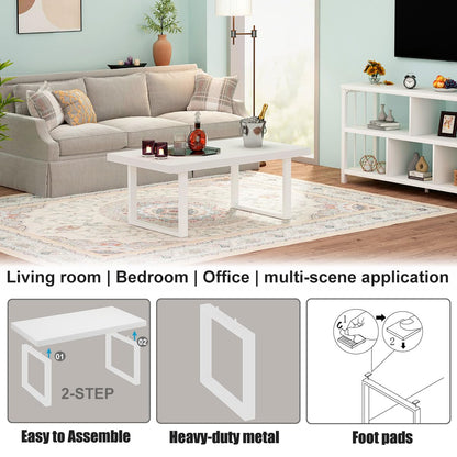 IBF Coffee Table Living Room Wooden Center Coffee Tables 100cm White Oak