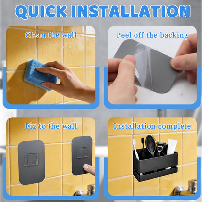 Yuaerbuo Toothbrush Holder Wall Mounted Toothbrush Holder With Drainage, Toothpaste Holder 3 slots, Toothbrushs Stand