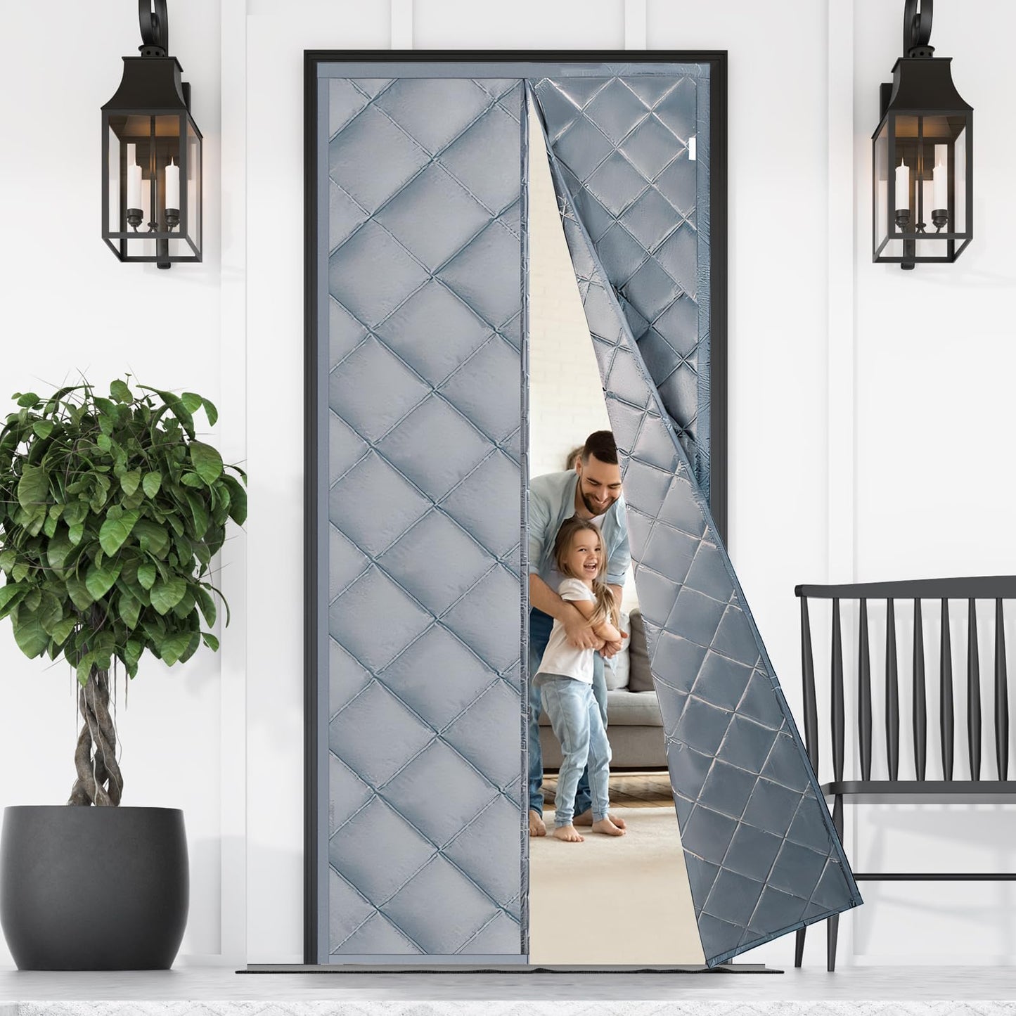 Awaken Honest Thermal Insulated Door Curtain Cover, 90 X 200cm, Windproof Soundproofing, Grey