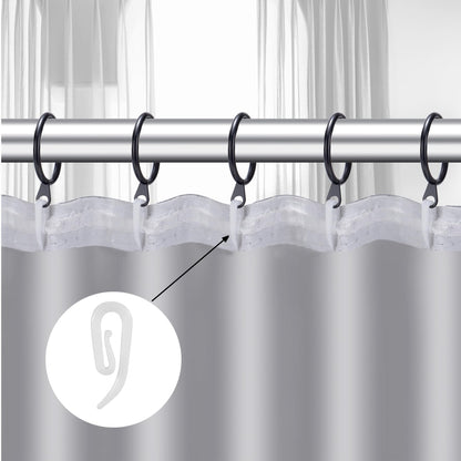 White Plastic Curtain Hooks for Door Window Curtain Header Tape Drapery Hooks 2.8x1.2cm (50PACK)