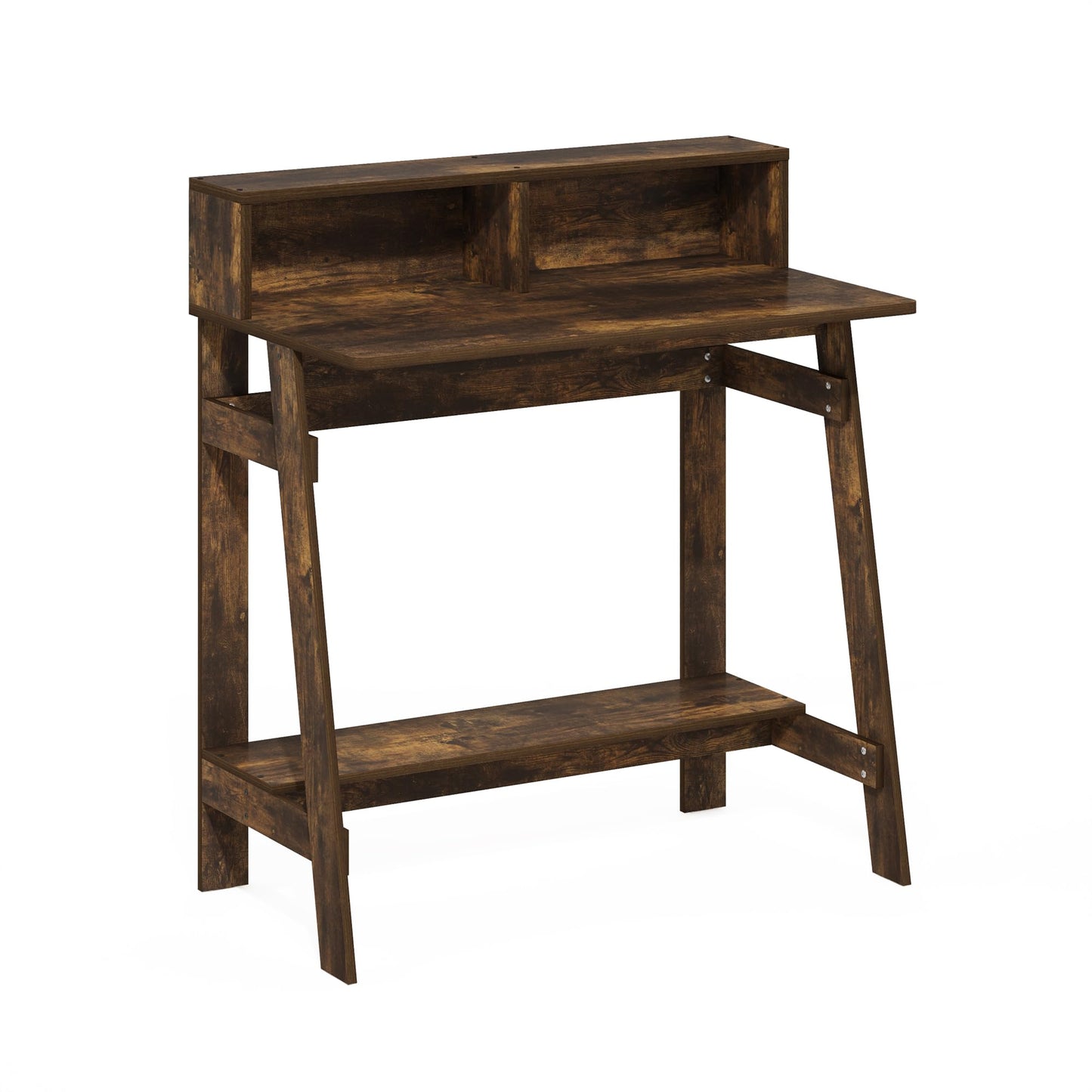 Furinno SIMPLISTIC Desk, Gaming Desk with Monitor Stand, A Frame Computer Desk, Office Desk for Home Office, Bedroom, Study Room, Dorm, Amber Pine