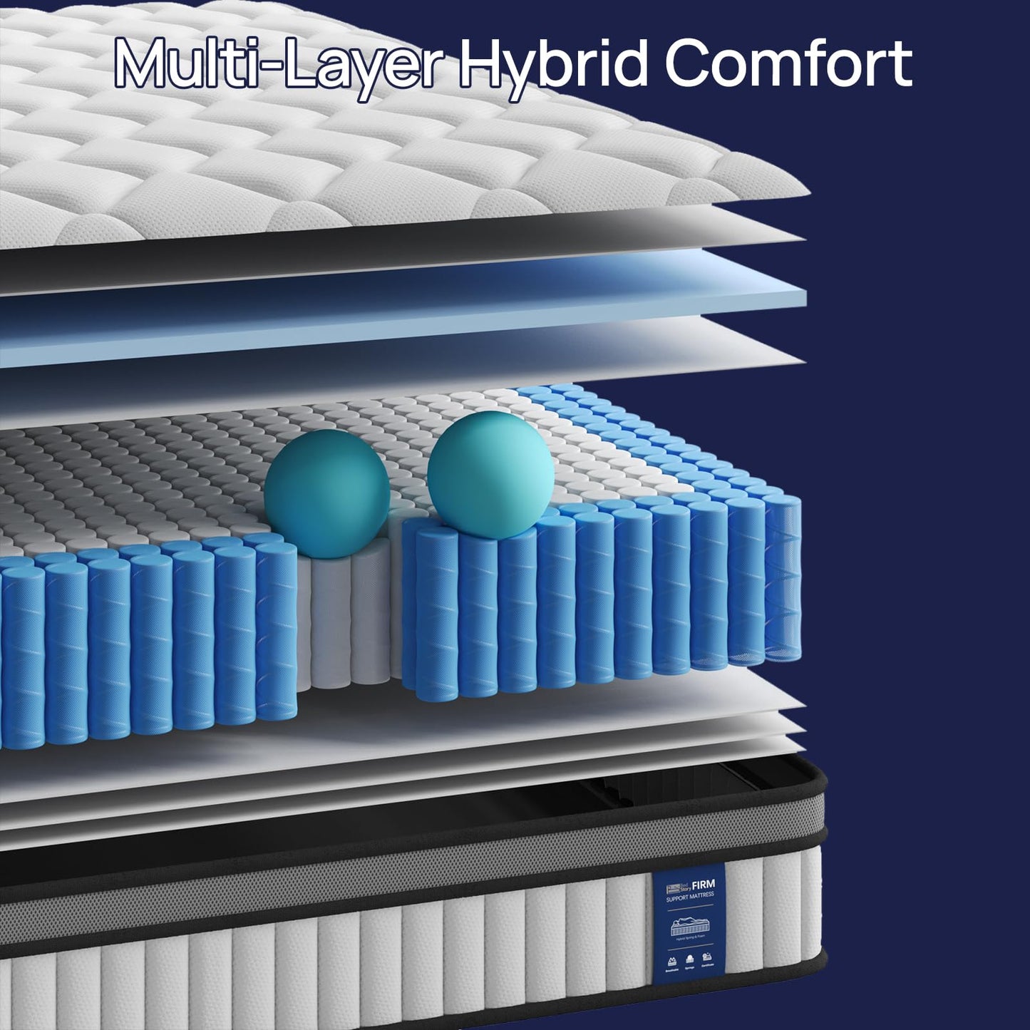 BedStory Small Double Hybrid Mattress, 22cm Pocket Sprung, 120x190cm