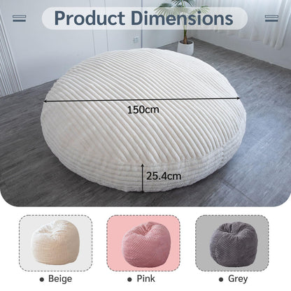 MAXYOYO Giant Bean Bag Bed - Square Bean Bag Chair - Large Sofa with Faux Fur Cover and Fluffy Filling Included for Adult, Couples, Guest