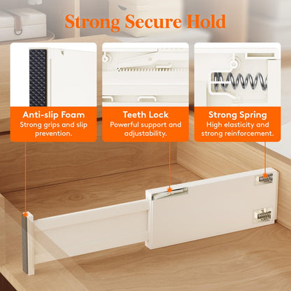 Lifewit 5 Pack 4" High Drawer Dividers 28 -43.5cm/11-17" Adjustable Kitchen Drawer Organiser