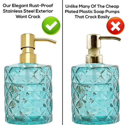 Gold Soap Dispenser Pump Replacement - 304 Stainless Steel Hand Liquid Soap and Lotion Dispenser Pumps Replacement for Regular Mouth Bottles