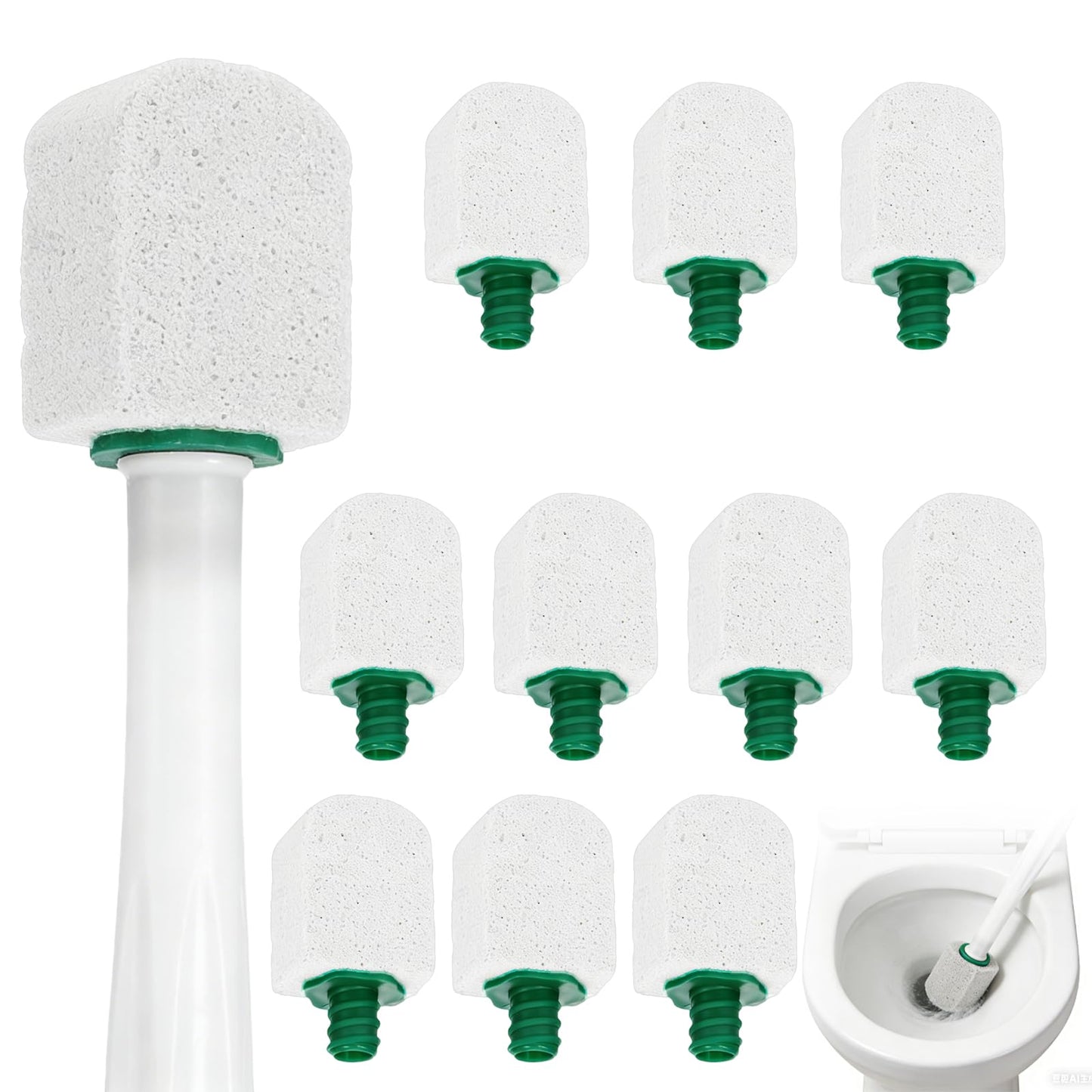 10 Pcs Pumice Stone for Toilet, Toilet Pumice Cleaning Stone with Short Handle, Nature Pumice Sticks for Clean Toilets, Pool, Bathroom (white)