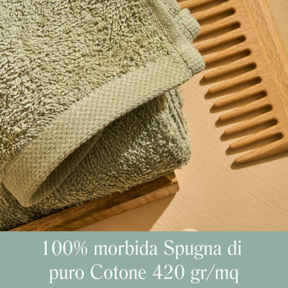 NELLA BIAGINI Minerva Bath Towels 30 x 30 cm, Set of 4, 100% Pure Terry Cotton, 420 g/m², Soft, Absorbent, Practical, Durable, Solid Colour